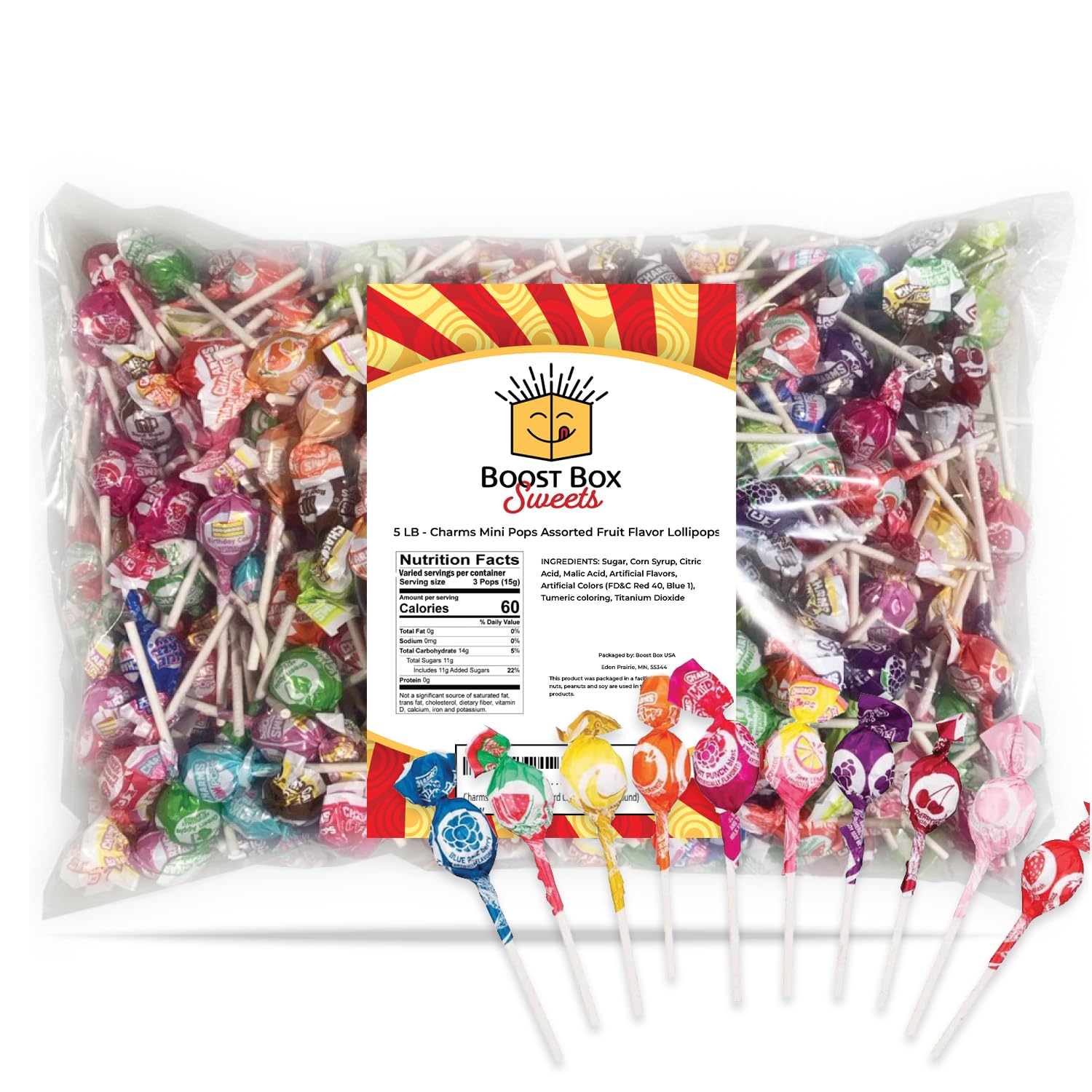 Charms Lollipops Blow Pops Mini Mini Lollipops Charms Mini Pops Lollipops Bulk Bulk Suckers Assorted Flavors Lollipops Bulk Candy Individually Wrapped Charm Suckers Candy (5 Pound)