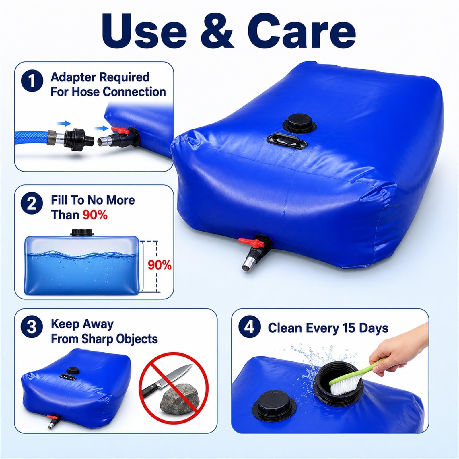 DepóSito De Agua Plegable con Grifo,Tanque Agua PortáTil Plegable,Contenedor De Almacenamiento De Agua Plegable PortáTil,FáCil De Usar,para Caravana Aplicable Al Almacenamiento