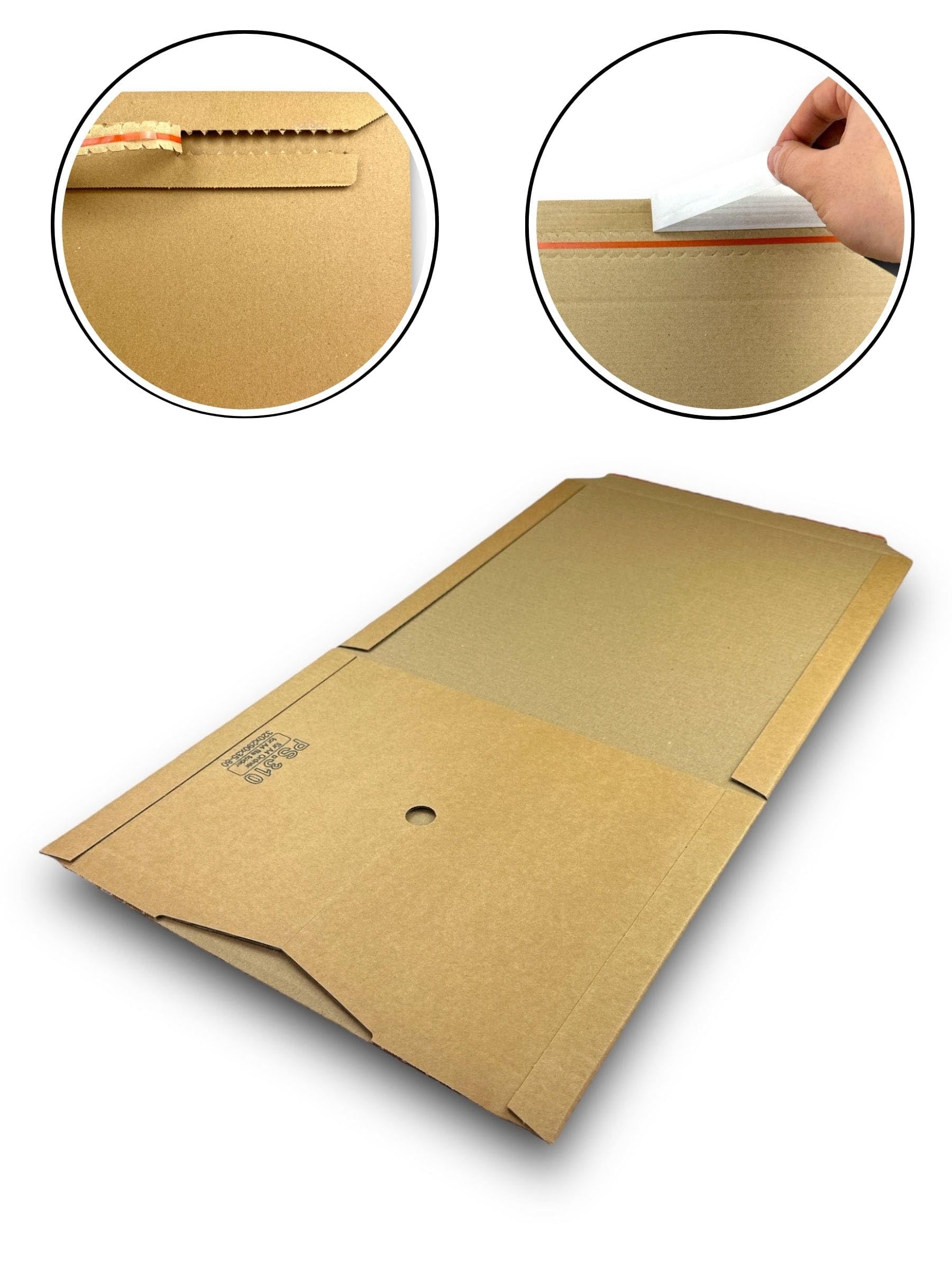 50 Stück Stabile Ordnerverpackung aus Wellpappe mit Aufreißfaden+Klebeverschluss | A4, Sichere Platzsparende Verpackungslösung für Ordner