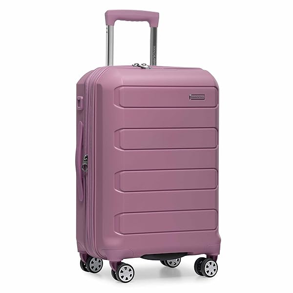 Traveler's Choice Pagosa Indestructible Hardshell Expandable Spinner Luggage, Mauve, 22-Inch Carry-on