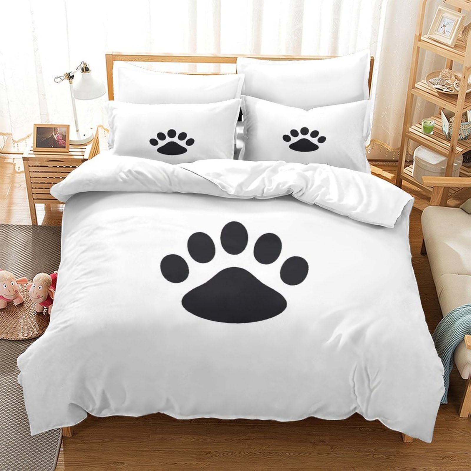 Housse de couette respirante en microfibre douce : parure de lit 3D single 140x200cm confortable