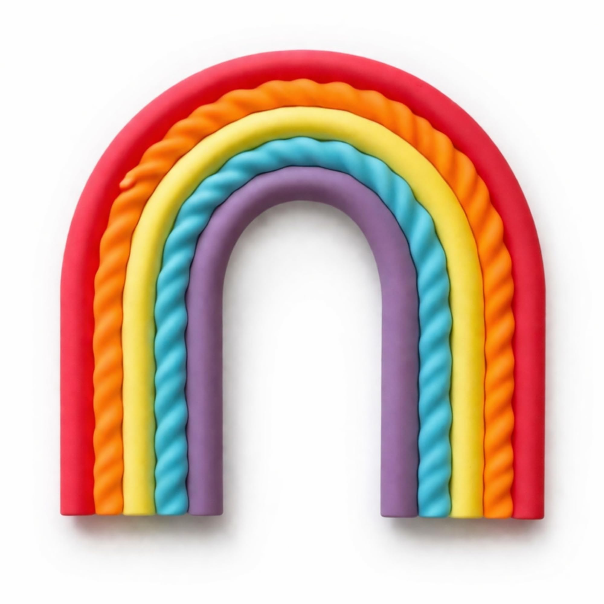 AMAR Rainbow Silicone Cake Topper, Flexible Trimmable Decoration, 10cm x 10cm, for Birthday Cakes, Baby Showers, Celebrations (Bright Rainbow)