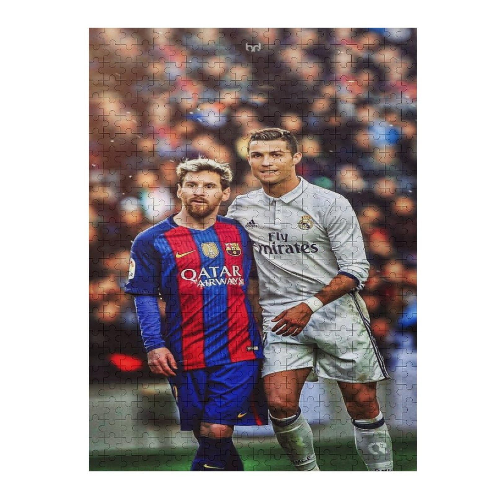 Puzzles para Adultos 500 Piezas Ronaldo Messi Puzle Jugadora de Futbol Jigsaw De Madera 500 Piezas Puzzles para Adultos (52x38) cm