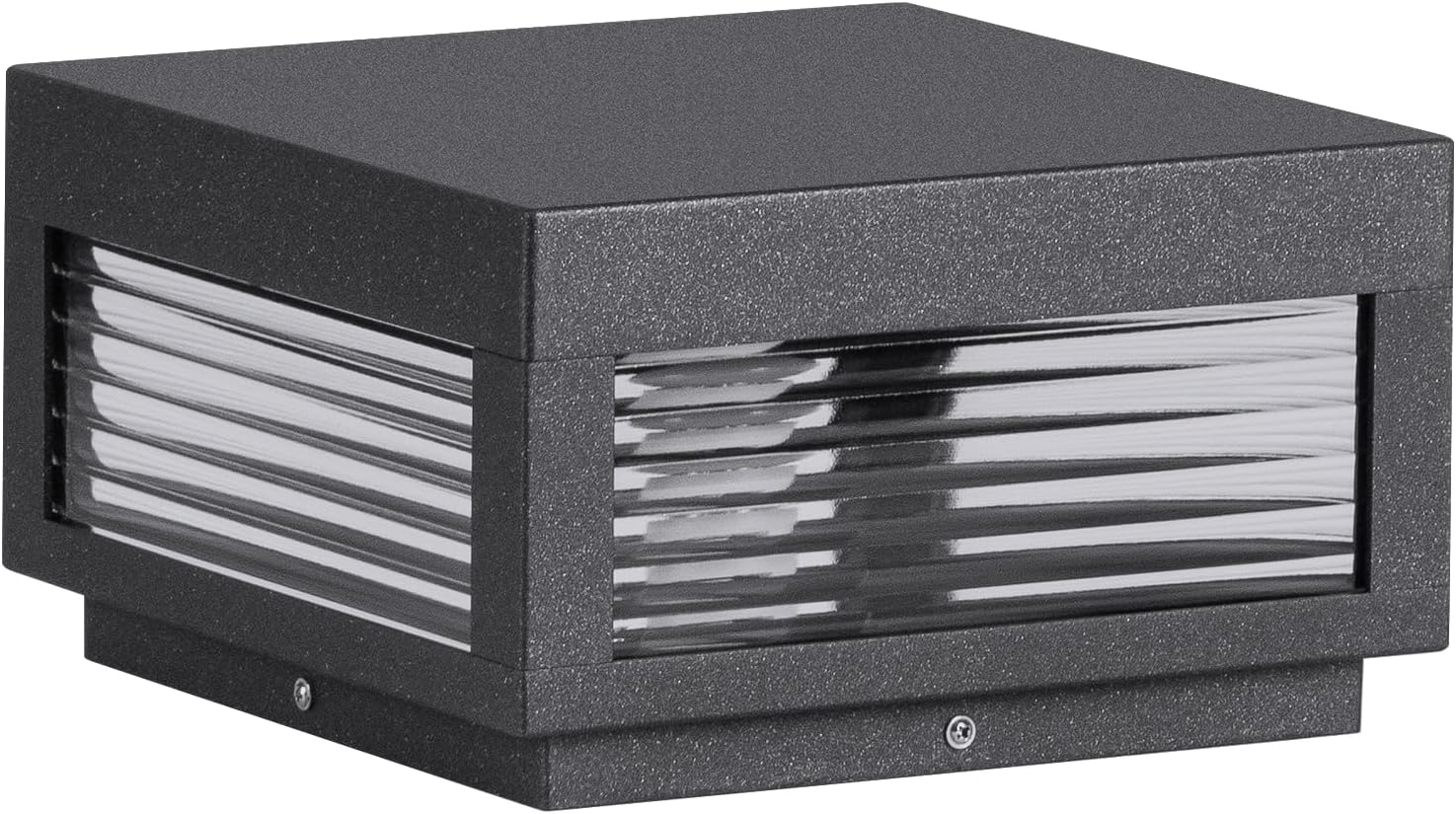 Outdoor Post Lights, 9.84" Hard Wired Column Pillar Light Waterproof Modern Lamp Posts AC100-240V LED Square Lantern for Fence Driveway Patio Garden Backyard