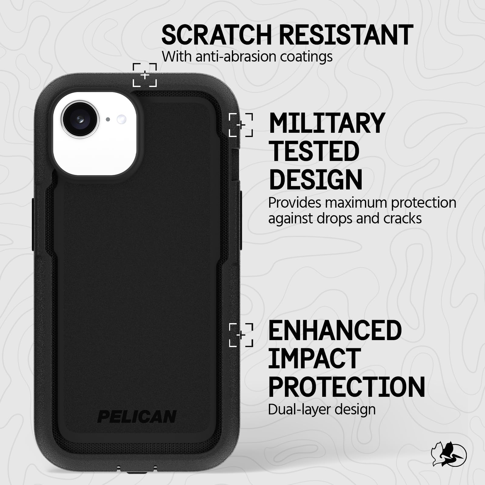 Pelican Voyager Etui na telefon iPhone 16E (2025) / 15/14 / 13 [kompatybilne z MagSafe] z ochroną przed upadkiem klasy wojskowej 5,5 m - wytrzymałe etui z klipsem na pasek, futerał do iPhone'a 16E