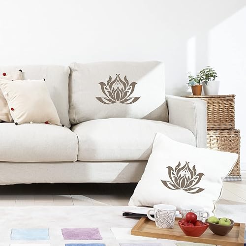 Miniatura 7 de GORGECRAFT Plantilla de flor de loto de 12 x 12 pulgadas, plantillas sagradas de mandala de yoga, plantillas de pintura de plástico reutilizables