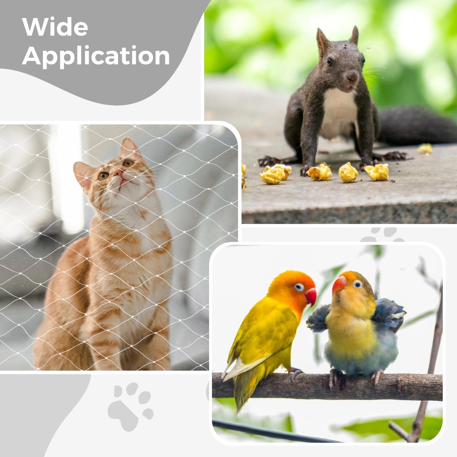Rete di sicurezza per animali domestici, in nylon, per balcone, gatti e uccelli, per giardino, finestra, scale, 3 x 6 m