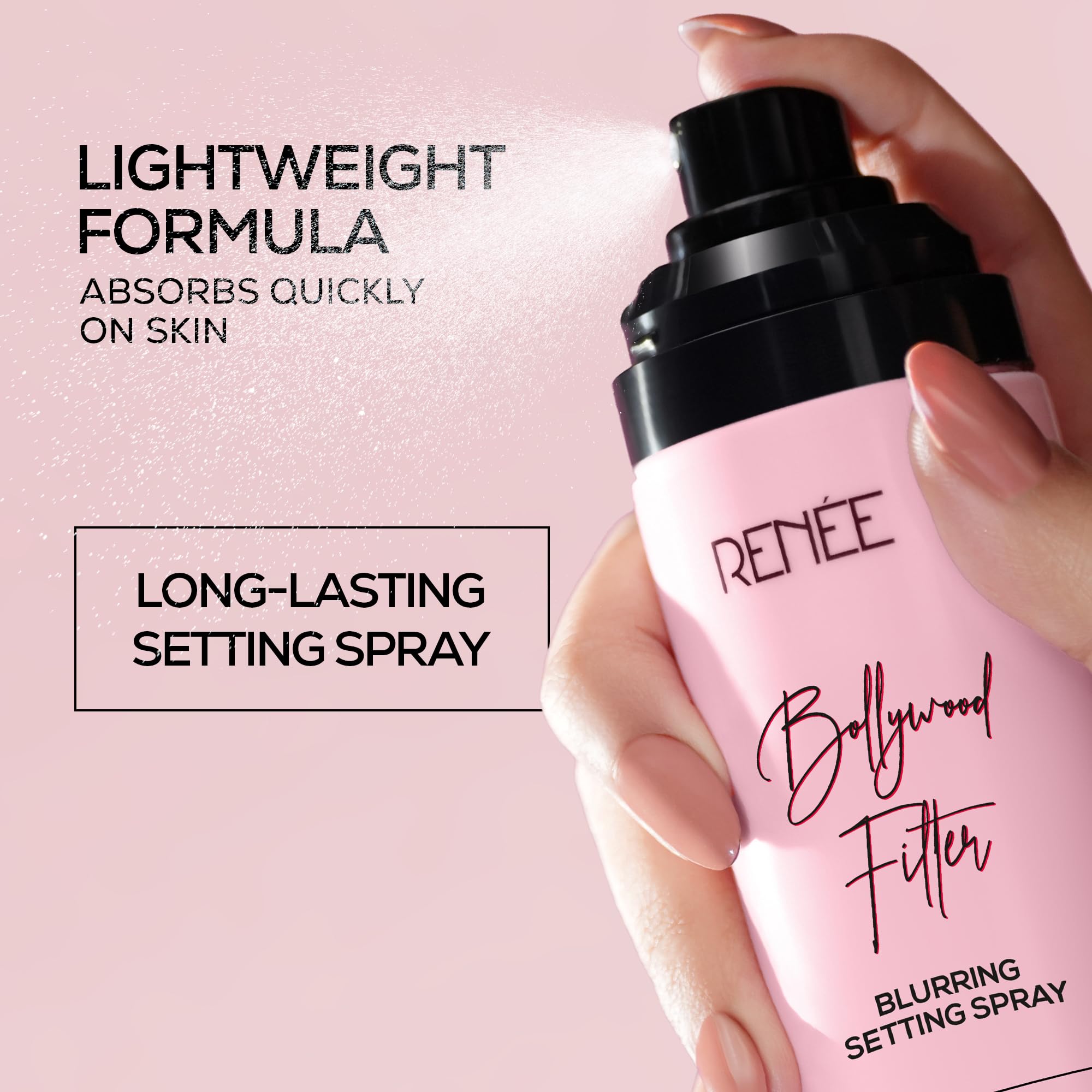 RENEE Bollywood Filter Blurring Setting Spray for Face Makeup, Matte Finish & Pore Blur Effect with Niacinamide & Hyaluronic Acid, Long Lasting Makeup Fixer & Shine Control, Fine Mist 100ml 2