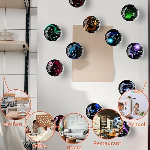 Miniatura 3 de 12 calcomanías de cristal para nevera, imanes de nevera, imanes fuertes para cocina, gabinete, lavavajillas, escuela y oficina, pizarra blanca (doce