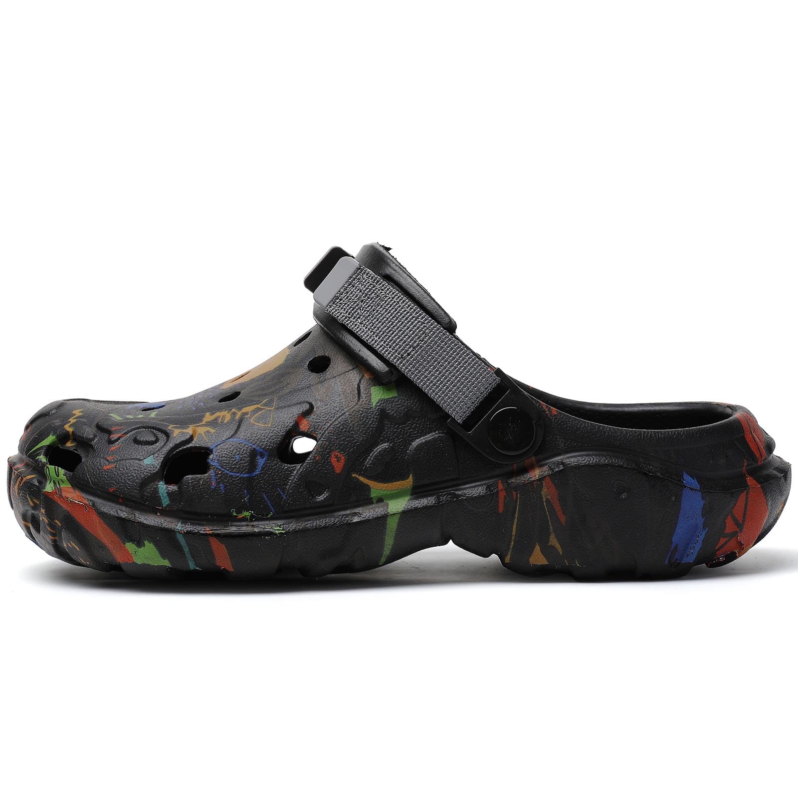 Meidiastra Sabots de Jardin Homme Été – Clogs Légers Graffiti en EVA – Chaussures Antidérapantes Confortables pour Plage Maison Hôpital Jardinage
