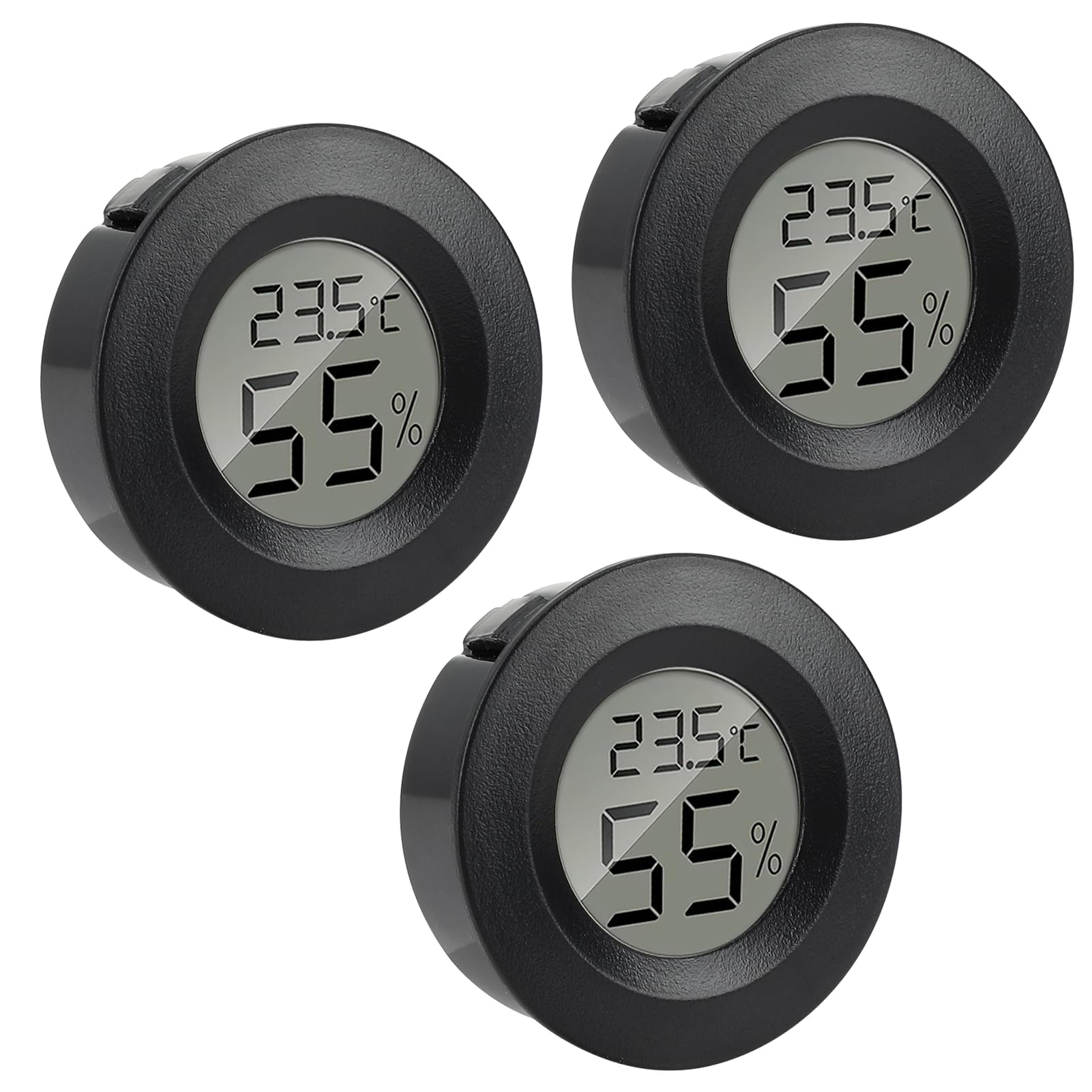 3Pcs Mini Thermomètre Hygromètre Interieur, Digital LCD Température Humidité Moniteur pour Chambre Bebe Bureau Cuisine Humidors Incubateurs Reptiles Tortues Aquarium