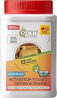 Epur - Activateur Fosses 12 Mois de traitement, prévient engorgements, bouchons des fosses septiques, élimine les mauvaises odeurs, 1,5 kg