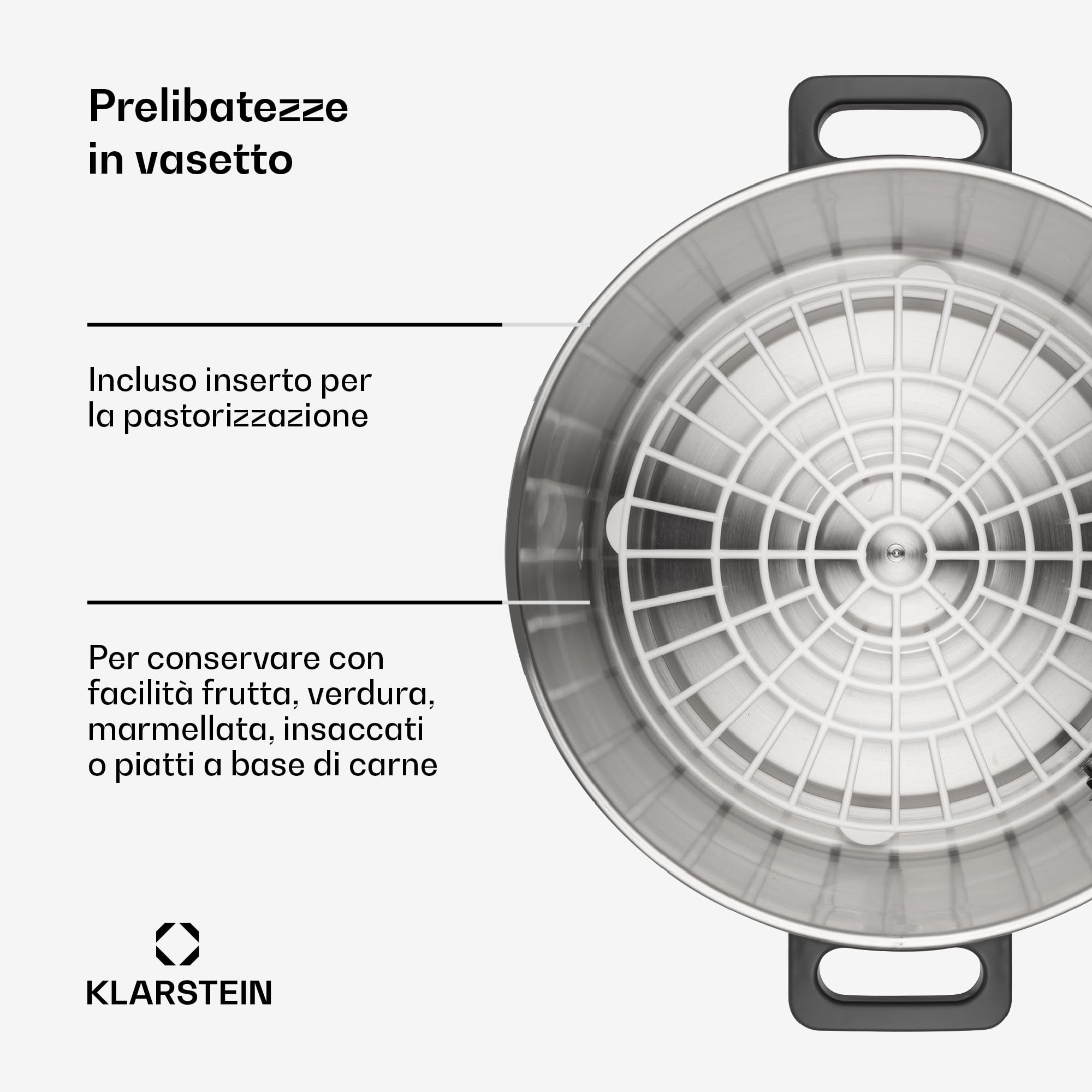 KLARSTEIN Lady Marmalade - Pastorizzatore, Dispenser per Bevande Calde, 27 L, 1800 Watt, 30-100 °C, Timer, Funzione Mantenimento Calore, Protezione Ssurriscaldamento, Acciaio Inox Spazzolato