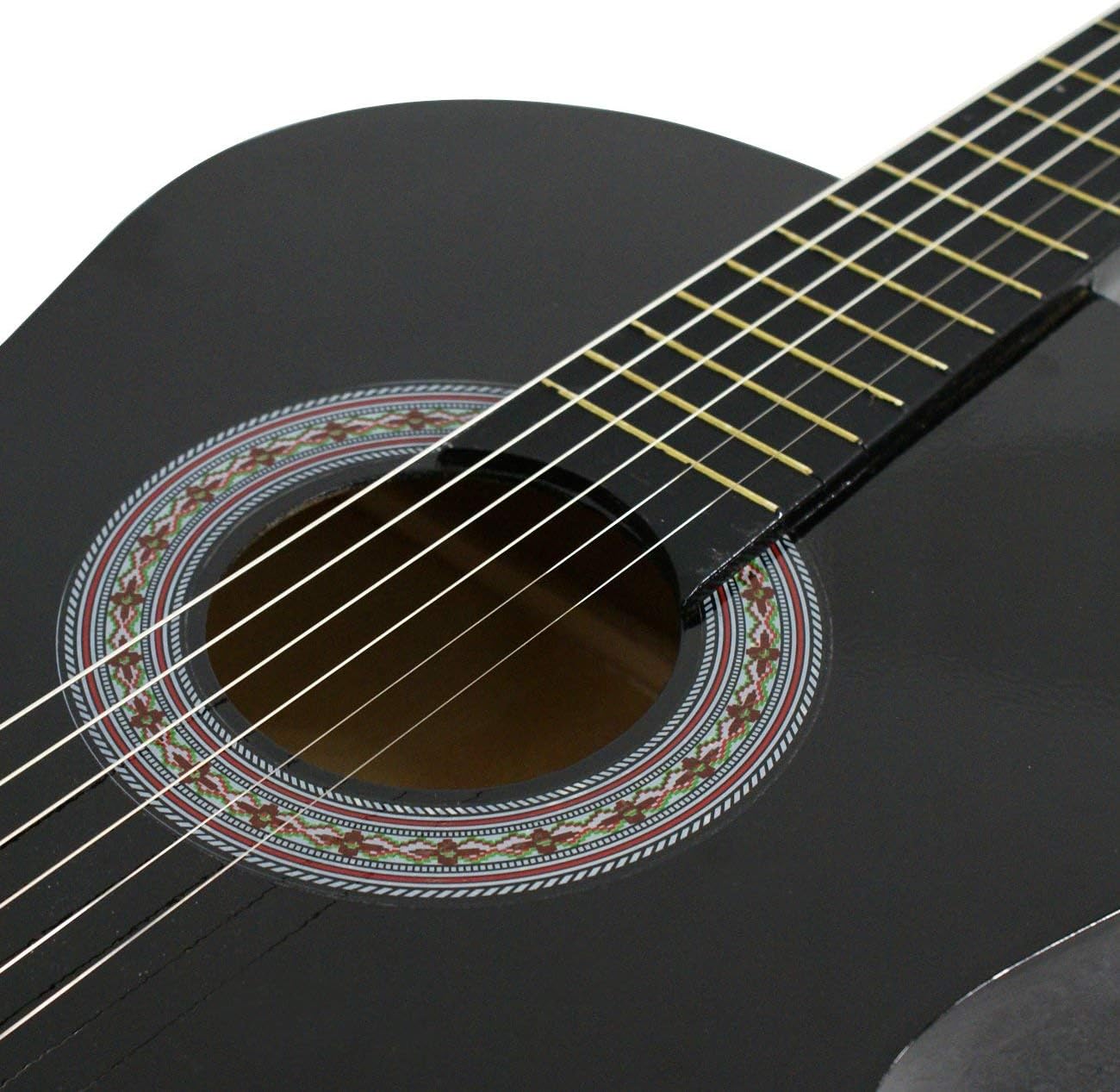 LEMY 38 inch Acoustic Guitar Beginner Set with Strap, Digital E-Tuner, Pick and Case for Right-handed Starters, Kids, Music Lovers (Black)