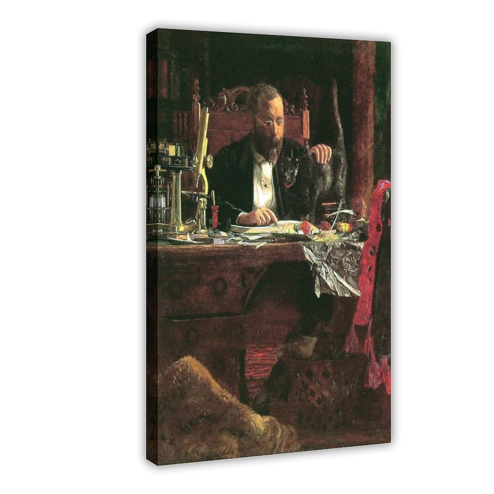 WCYB Portrait of Professor Benjamin H. Rand by Thomas Eakins Prints Posters Canvas Deco Paintings Wall Art For Office Frame 12" L X 18" W