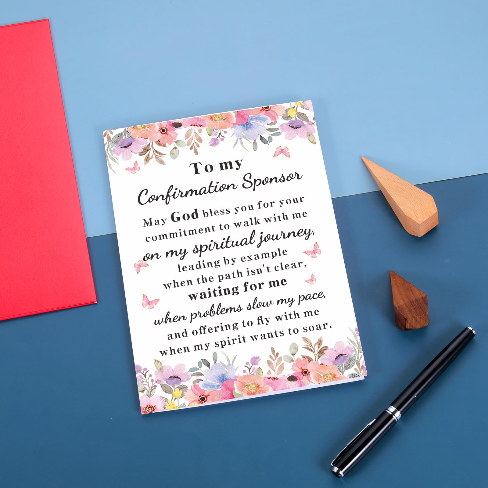 Confirmation Card Catholic Confirmation Sponsor Gifts for Women Men, Christian Cards Baptism for Teens, Religious Baptism Cards Appreciation Thank You Cards Thanksgiving Christmas Birthday Adults