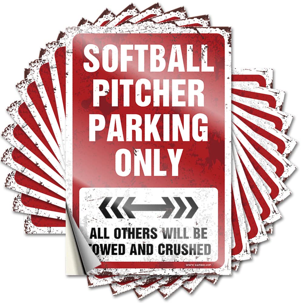 Softball Pitcher Parking Only Decals Mens Decor | Feminist Hard Removable Decal Pack(8X12CM)