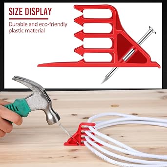 1 Pcs Cable Stacker Wire Staples, Plastic Clips with Nail, Red