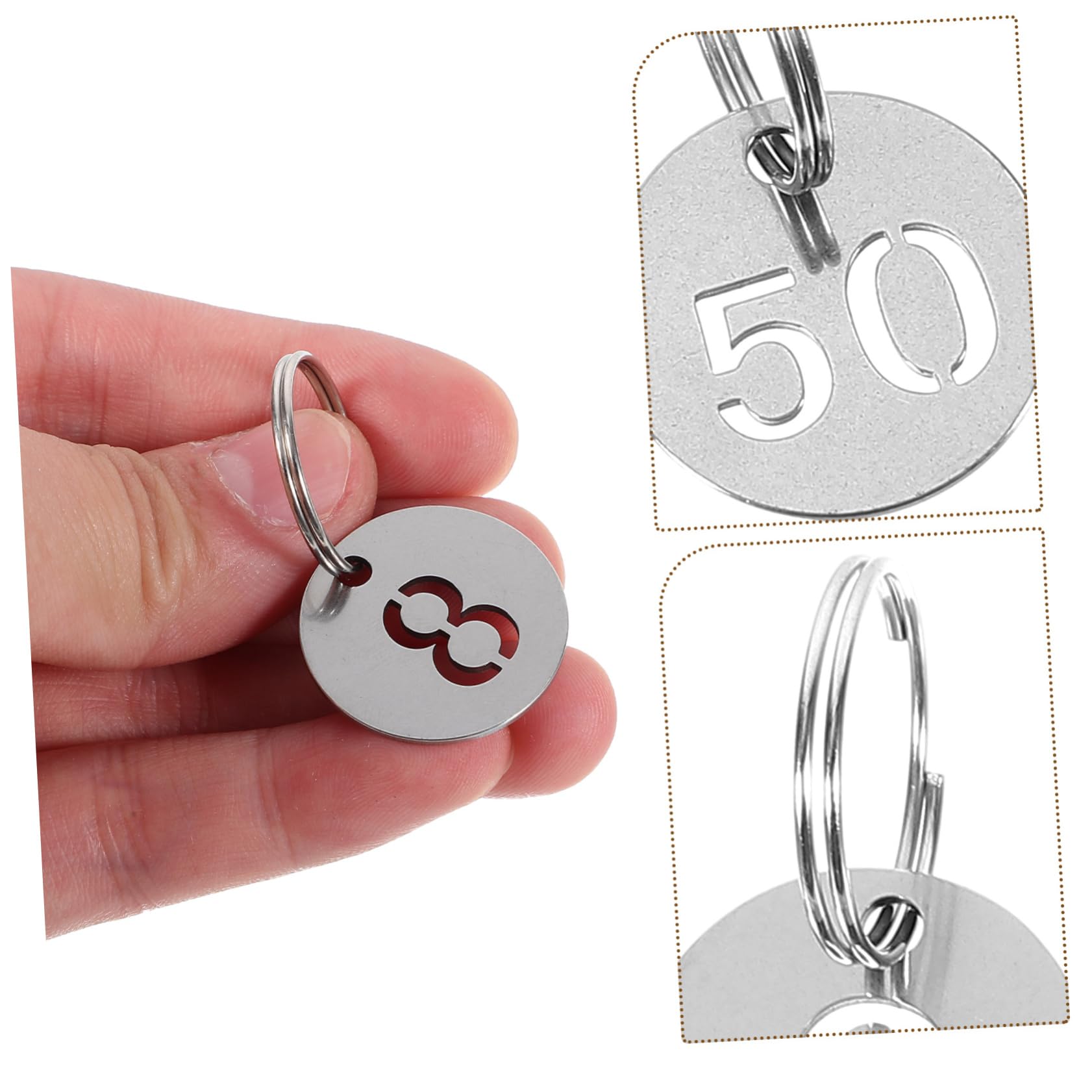 COLLBATH 250pezzi Targhette Numeriche Inossidabile Per Organizzazione Chiavi e Adatte Per Scuole Supermercati e Fitness