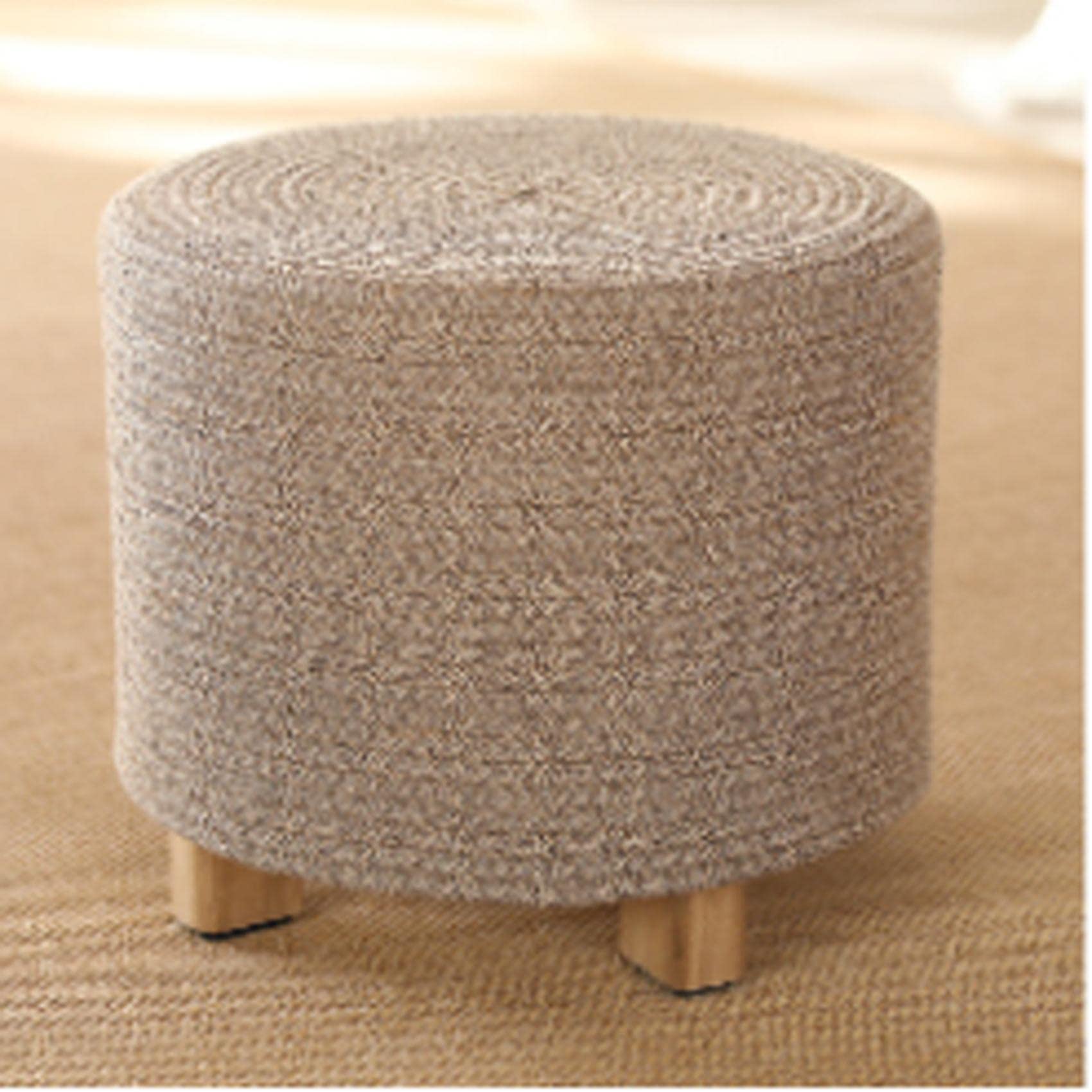 Tabouret à Chaussures haut de gamme en coton tressé kaki 30x31cm