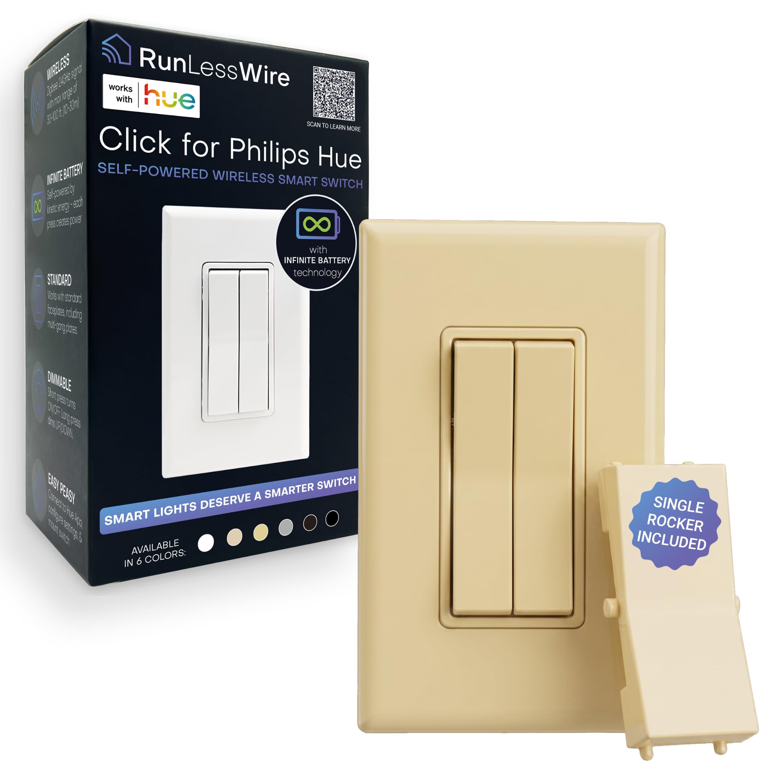 Amazon.com: RunLessWire Click for Philips Hue Battery-Free