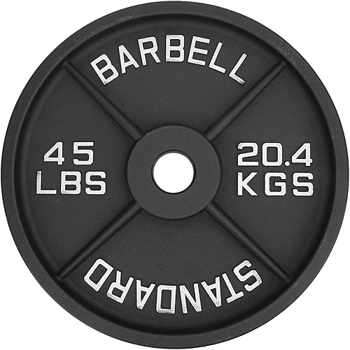 45LB Barbell Plate, Alloy Steel Cast Iron, 4 Design for Strength Training - High Strength, Long Lasting Durability, Ideal for Weightlifting and