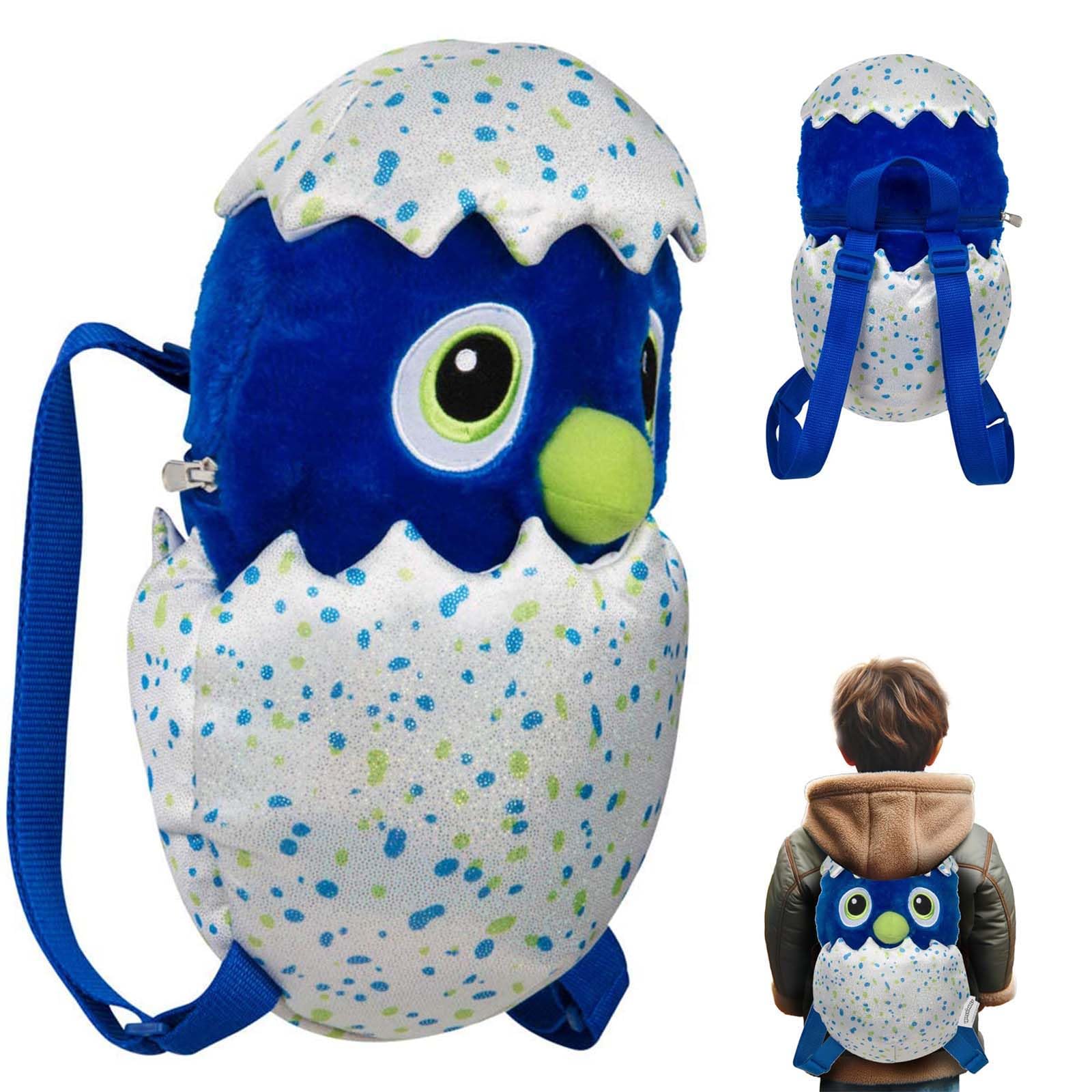 3D Plush TV Character Backpack for Girls, Blue White Kids Rucksack with Adjustable Straps, Zipped Pocket – Lightweight School Nursery Bag for Age 3+ Travel Use