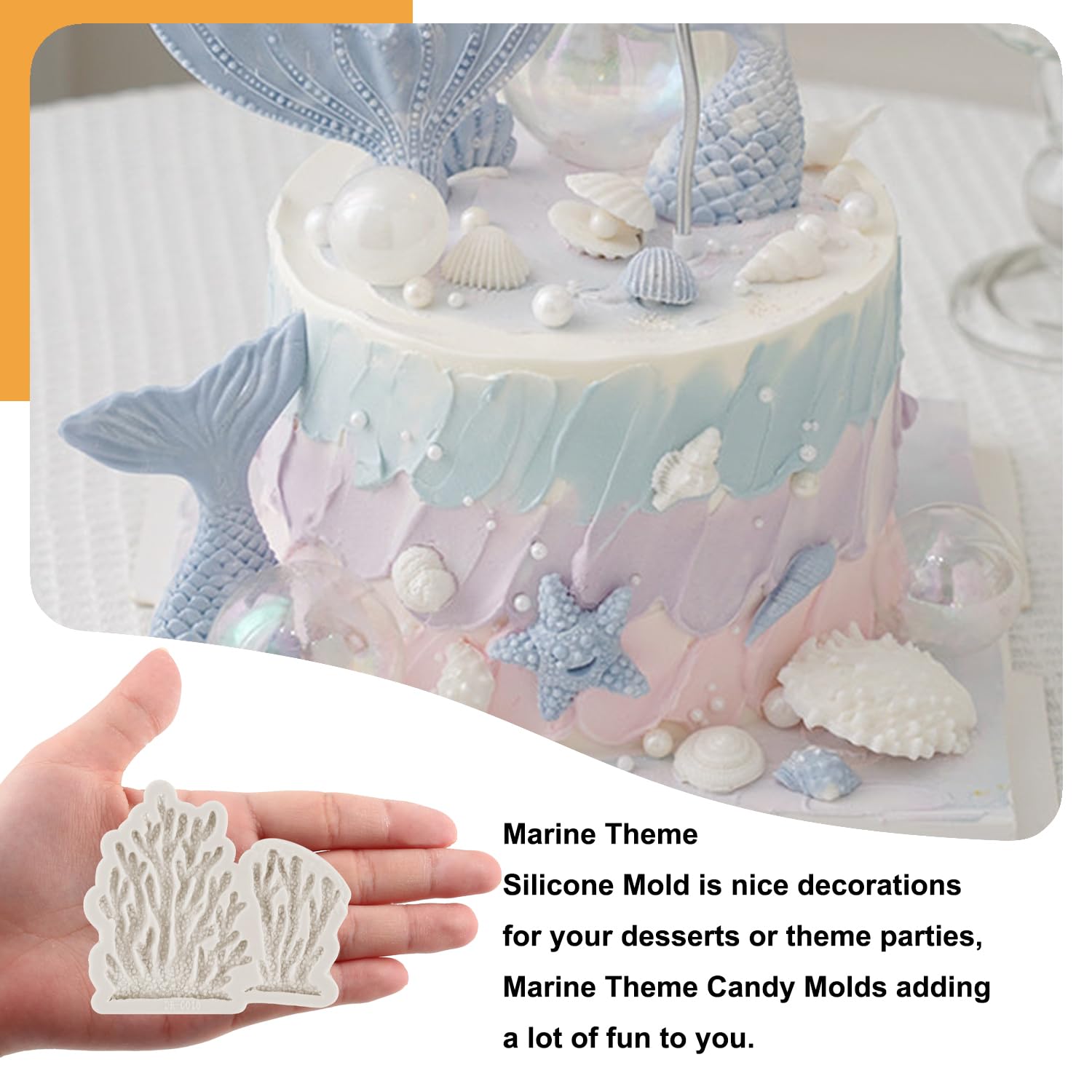 Sirena Stampo Silicone Fondente , 4 Stampo per Torta a Tema Marino 3D, Conchiglia Stampi per Gesso, Decorare Torte, Cioccolato, Gelatina, Caramelle | Leroy Merlin