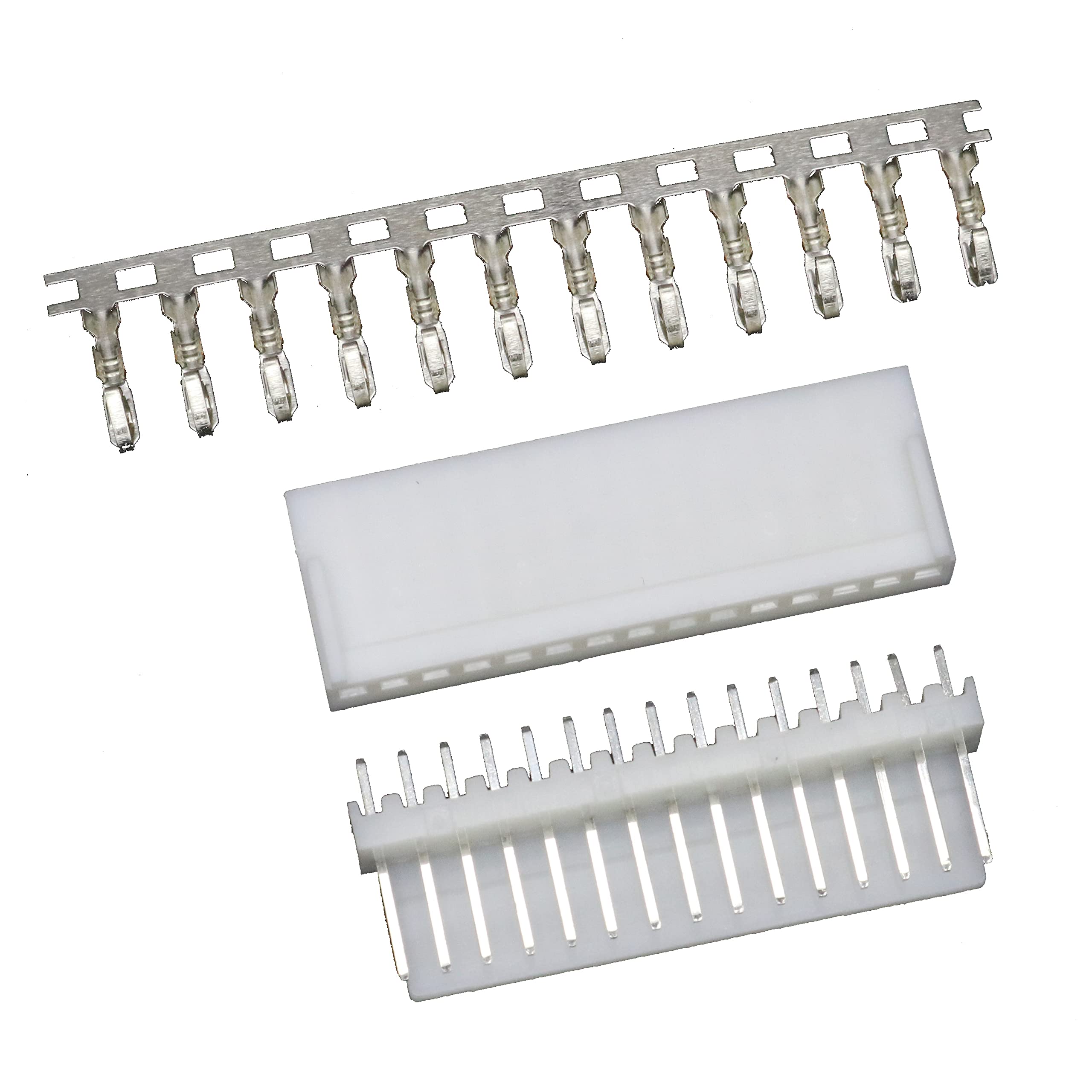 2510 2.54mm 15-pin Board-to-Wire Crimp Connector Plug + PCB Socket + Crimps, Pack of 20 Compatible With Molex KK 254 / Molex 5051