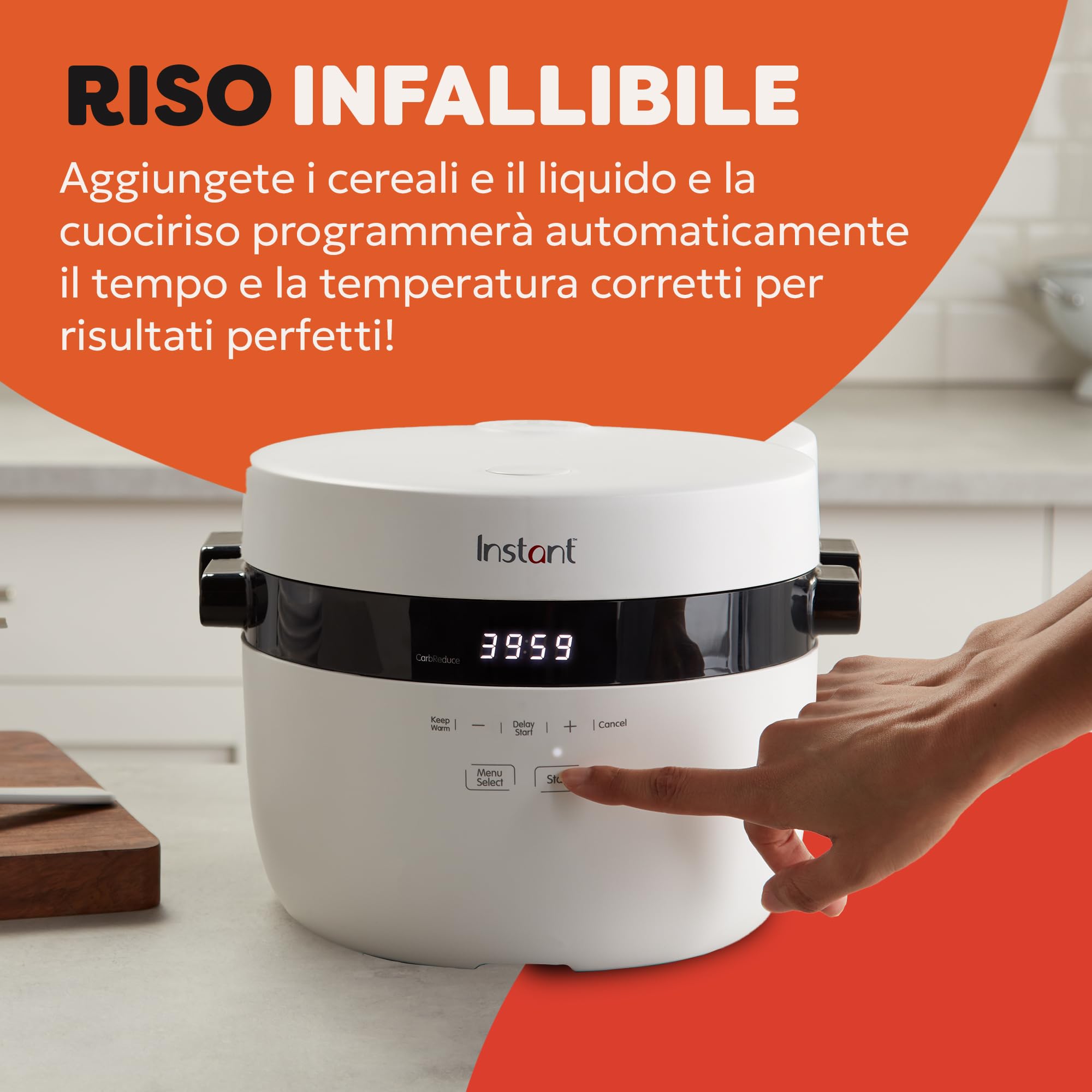 Instant Pot - Cuociriso e vaporiera, 2.8 L (12 tazze) - Con pentola antiaderente lavabile in lavastoviglie, cestello per la cottura a vapore in acciaio inossidabile, misurino, cucchiaio per il riso