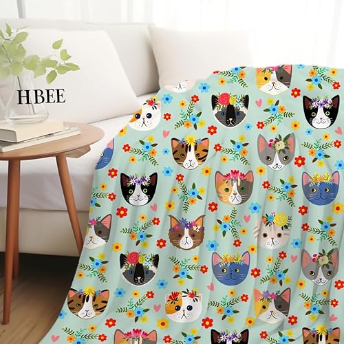 Miniatura 5 de Manta de franela con diseño de gato para amantes de los gatos, ultra suave, acogedora y cálida, para niñas, mujeres, hombres, niños y adultos, 50 x
