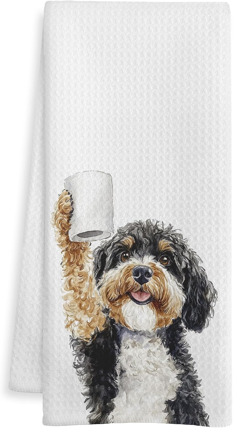Funny Bernedoodle Gifts Bathroom Hand Towels, Bernedoodle Dog Lovers Gifts Decorative Hand Towels for Kids Guest Bathroom Washroom Half Bath, 16X24 Inch