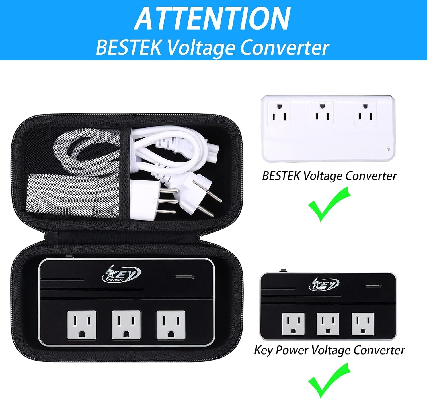 khanka Hard Case for BESTEK Universal Adapter 220V to 110V Converter,Black image 3