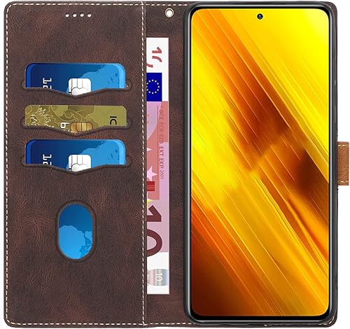 Miniatura 2 de Compatible con Xiaomi Poco X3X3 NFCX3 Pro, negocios, ajuste delgado, moderno, casual, con tapa de piel, tarjetero magnético, para Xiaomi Poco X3X3