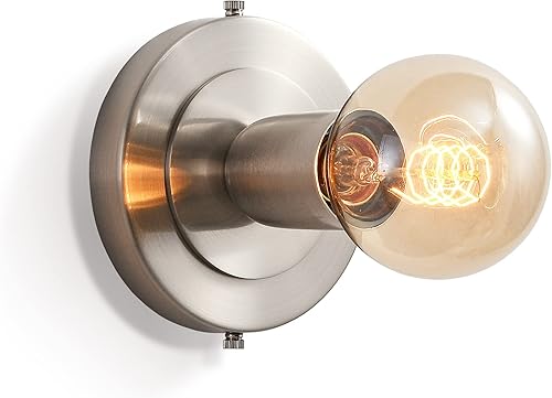 Miniatura 9 de BRIGHTTIA Luna Uno - Aplique de pared de 1 luz, accesorio industrial moderno de mediados de siglo para pared y techo, lámpara minimalista para baño