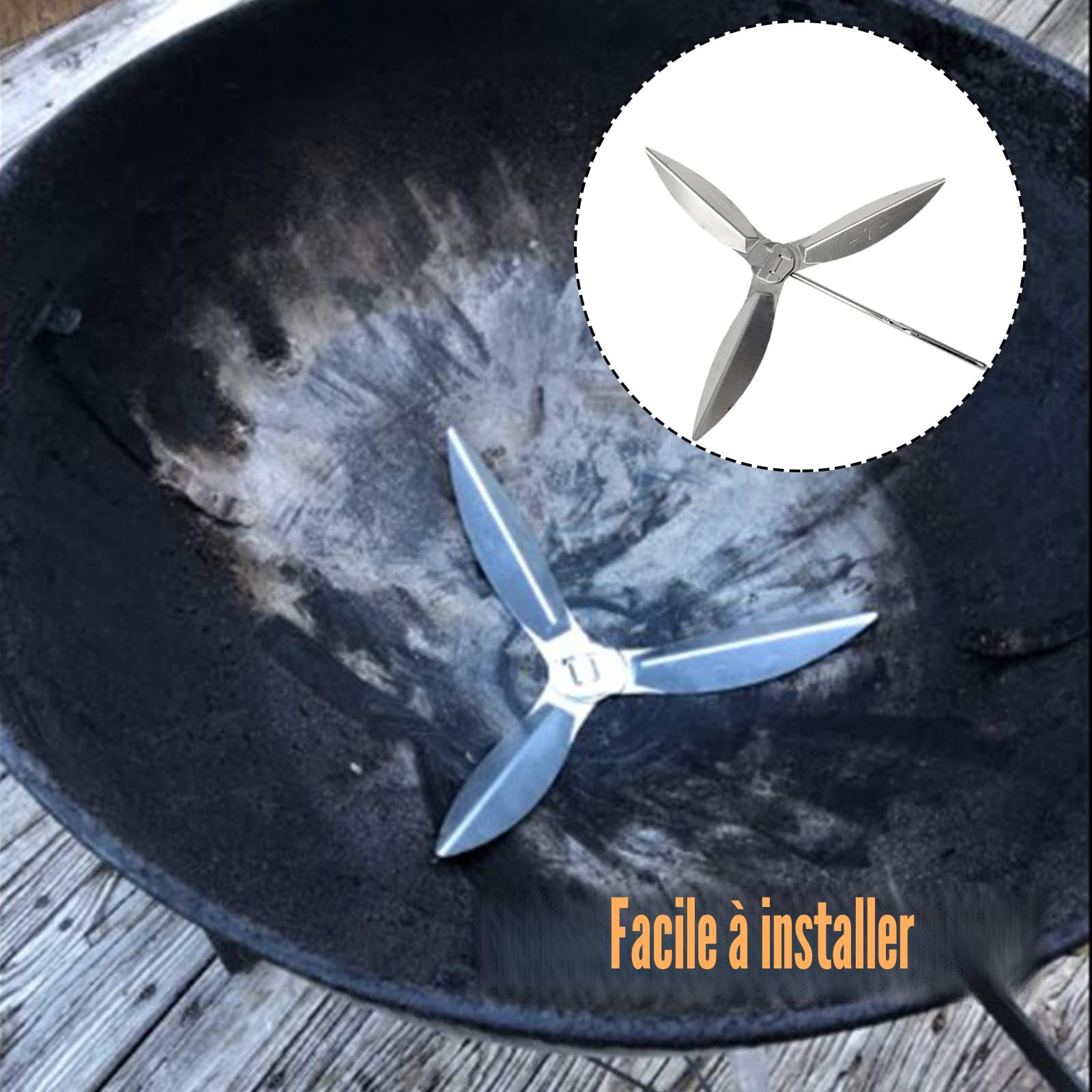Lot de 2 systèmes de Nettoyage One Touch de 57 cm, compatibles avec Les pièces de Barbecue Weber, 7444 Weber Kettle Barbecues