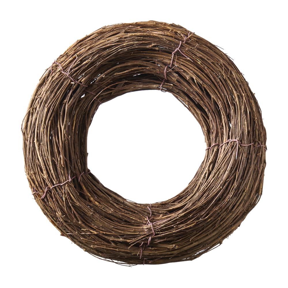 Klocke Dekorationsbedarf Weidenkranz – Rustikaler Türkranz & Tischkranz aus Naturweide – Dekokranz geflochten für Wand, Tür & Tisch (Natur, ⌀ 60 cm Höhe: 17 cm)