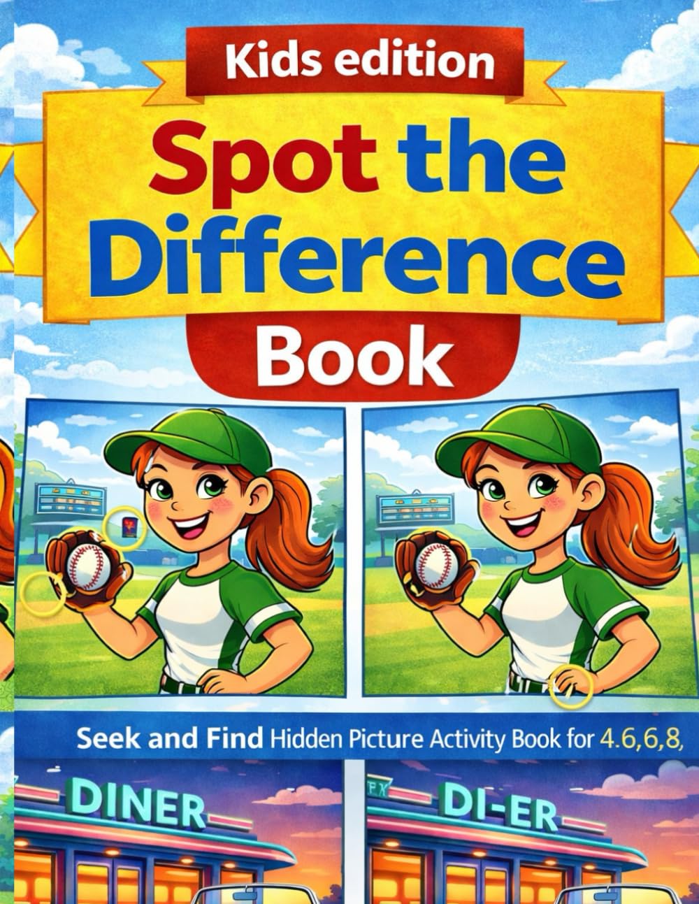 Kids edition-Spot the Difference Book: Spot the Difference Book for Kids Ages 4–8 Seek and Find Hidden Picture Activity Book for Ages 4–6