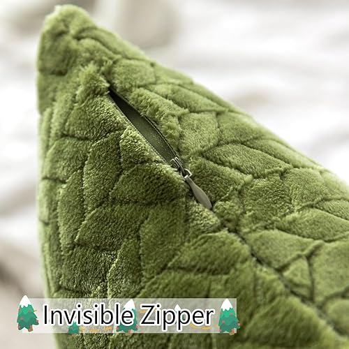 Miniatura 3 de UGASA - Juego de 2 fundas de almohada decorativas de terciopelo suave con rallas en forma de espiga