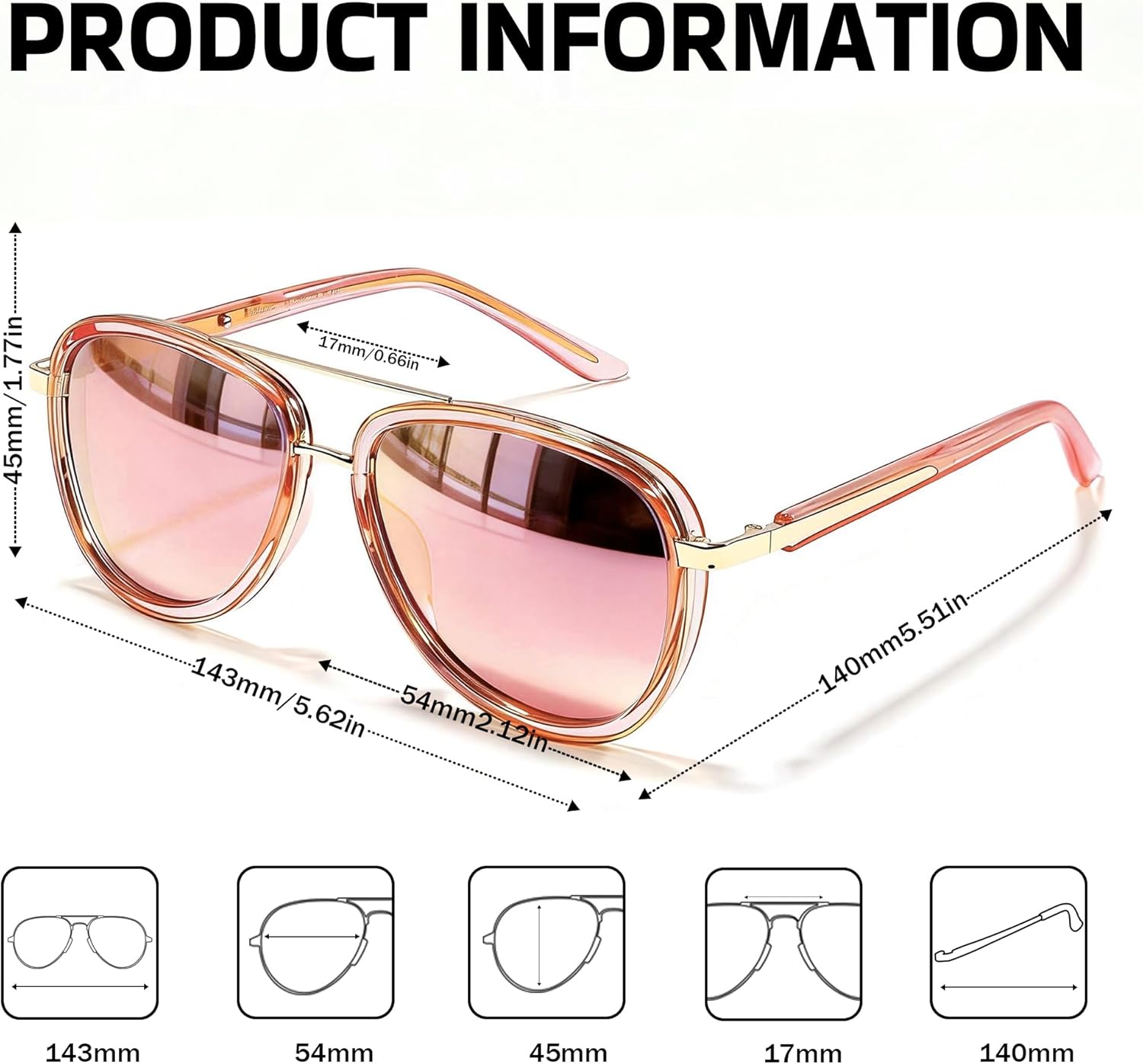 SIPHEW Polarized Aviator Sunglasses for Women & Men - UV400 Protection Eyewear, Classic Style with TR90 Frame