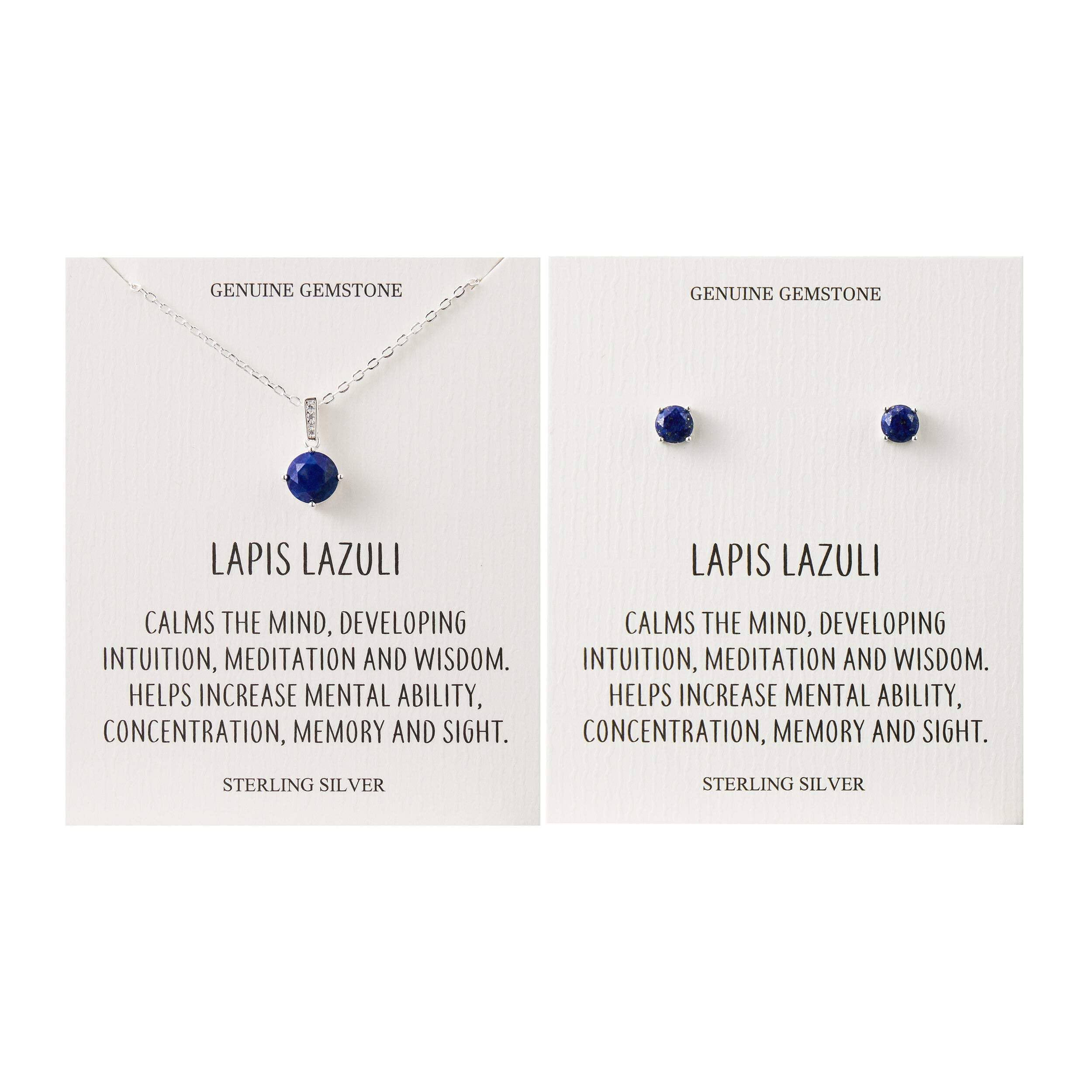 Juego de lapislázuli en plata ideal para regalar con tarjeta de felicitación 8