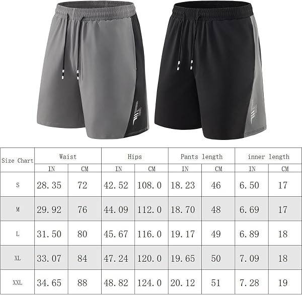 Confezione da 2 pantaloncini sportivi leggeri da uomo, 17,8 cm, ad asciugatura rapida, per allenamenti in palestra e allenamento atletico, con tasche - 4