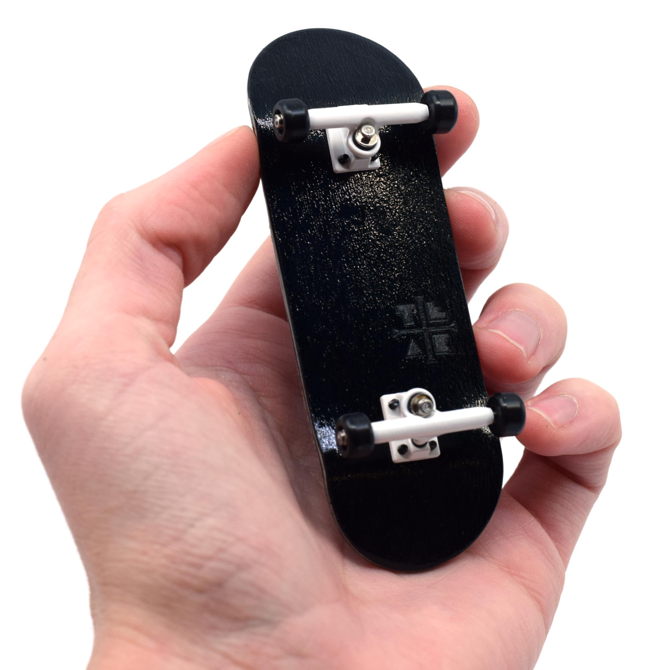 32mm Pro Fingerboard Complete - Fully Assembled with Pro Level Components - Pro Shaped Wooden Deck (32x97mm), UltraSpin Bearing Wheels, Prodigy Gen2 Trucks - The Monochrome