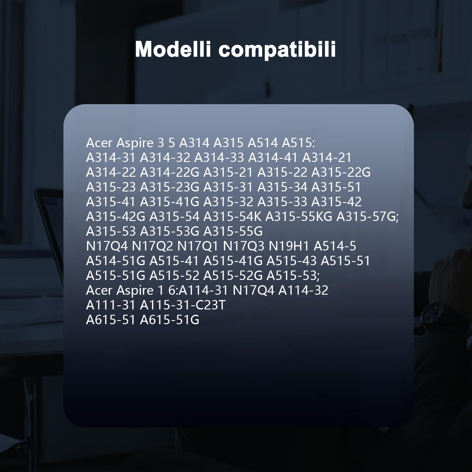 65W Caricatore 19V 3.42A Alimentatore Compatibile con Acer Aspire 3 5 E1 E3 E5 E15 E17 ES1 ES15 A315 A515 A114 V3 V5 V7 V15 3630 5250 5720 5750 5742 A315-34 Adattatore Caricabatterie 5.5 x 1.7mm