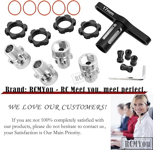 Miniatura 6 de Parte de mejoras de llave hexagonal de rueda de 0.472 in y 0.669 in para 110 Slash Rustler Stampede Bandit 4wd 2wd, adaptadores de cubo hexagonal de