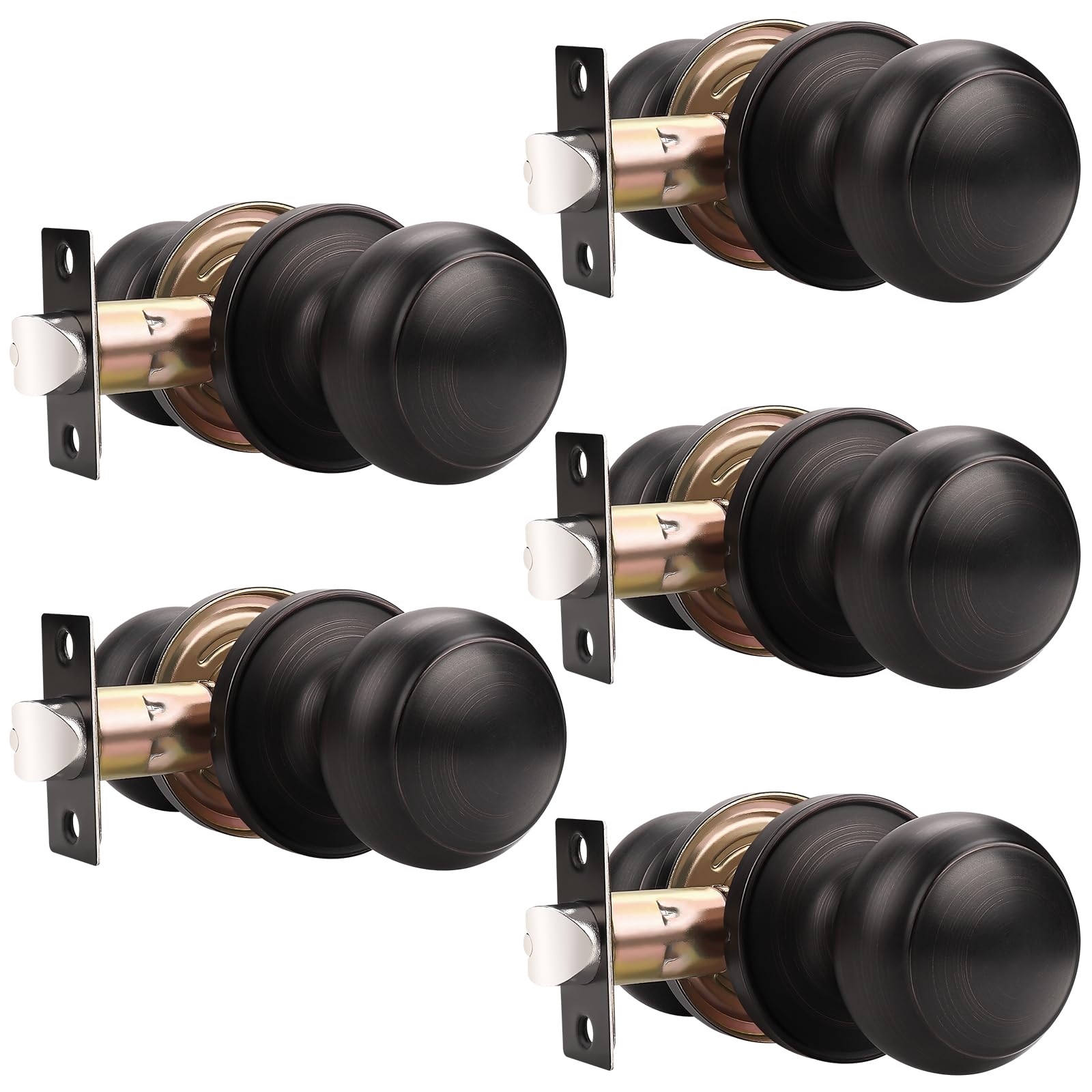Probrico Passage Door Knobs - Keyless Black -16 Probrico Passage Door Knobs - Keyless Black -16