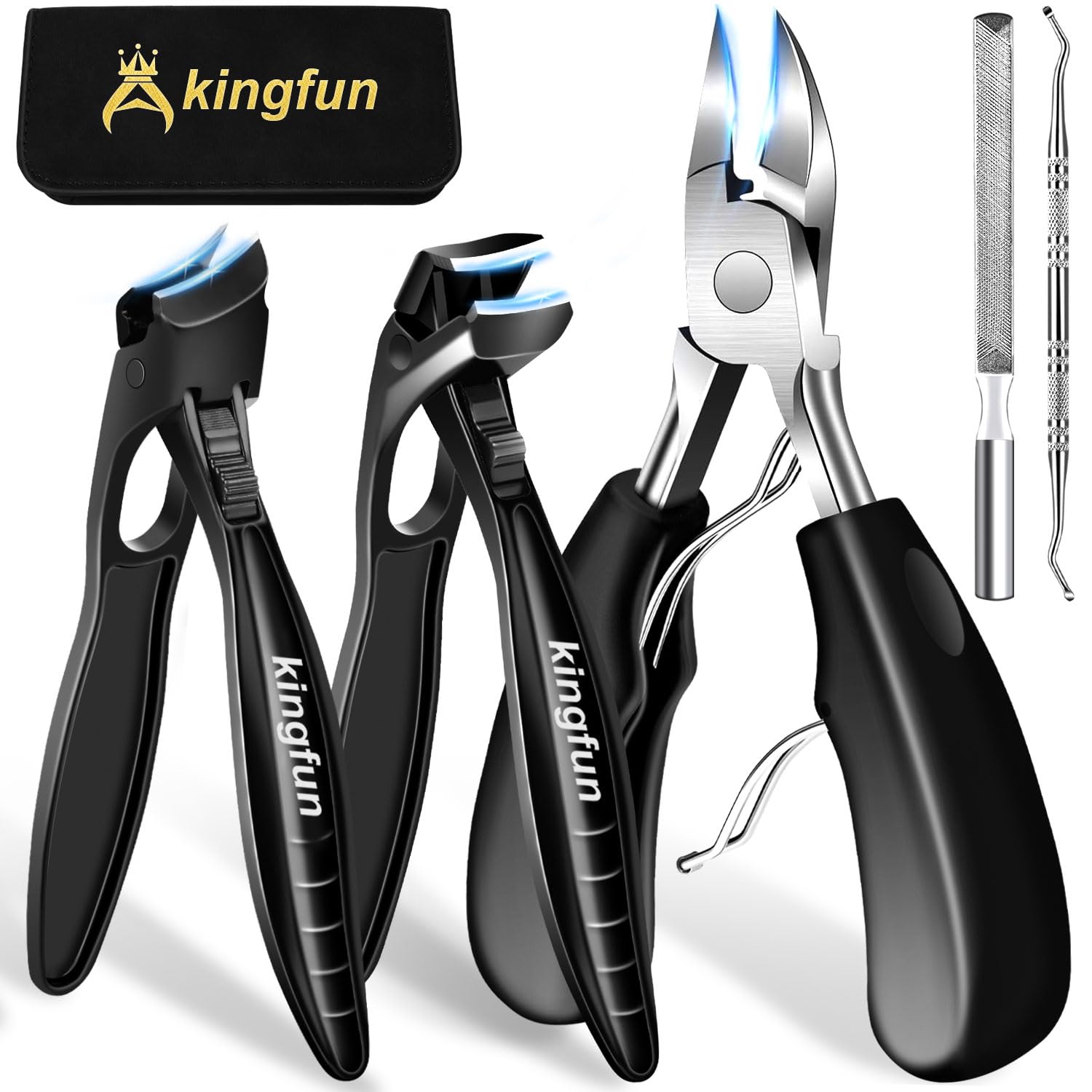 Kingfun Toenail Clippers for Seniors Ingrown Toe Nail Clippers for Thick Nails for Seniors Heavy Duty Toenail Clippers