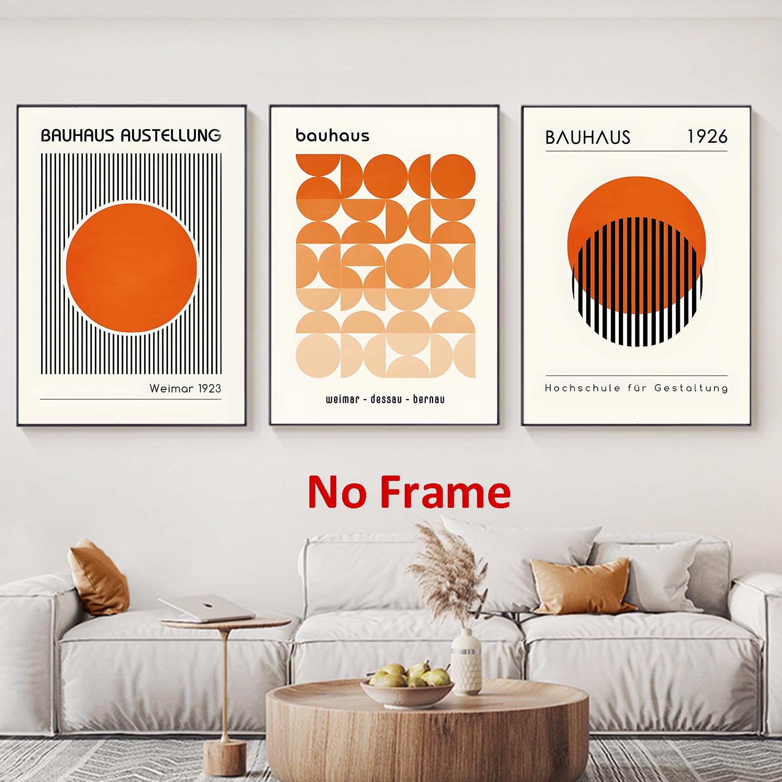 Amazon.com: Bauhaus Orange Poster - Boho Line Art Print Mid