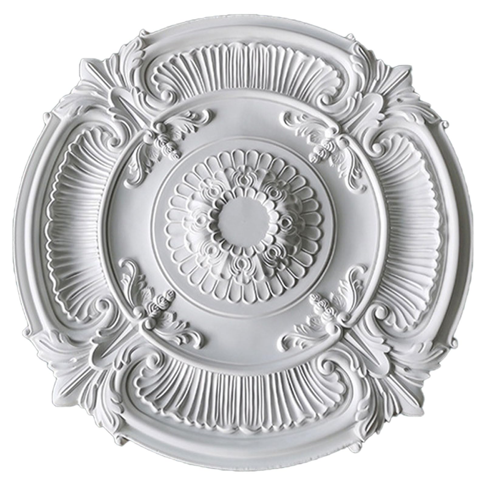 Foelanne White M White Round Pu Ceiling Medallion, Multiple Sizes 24.5-67Cm(,67Cm)