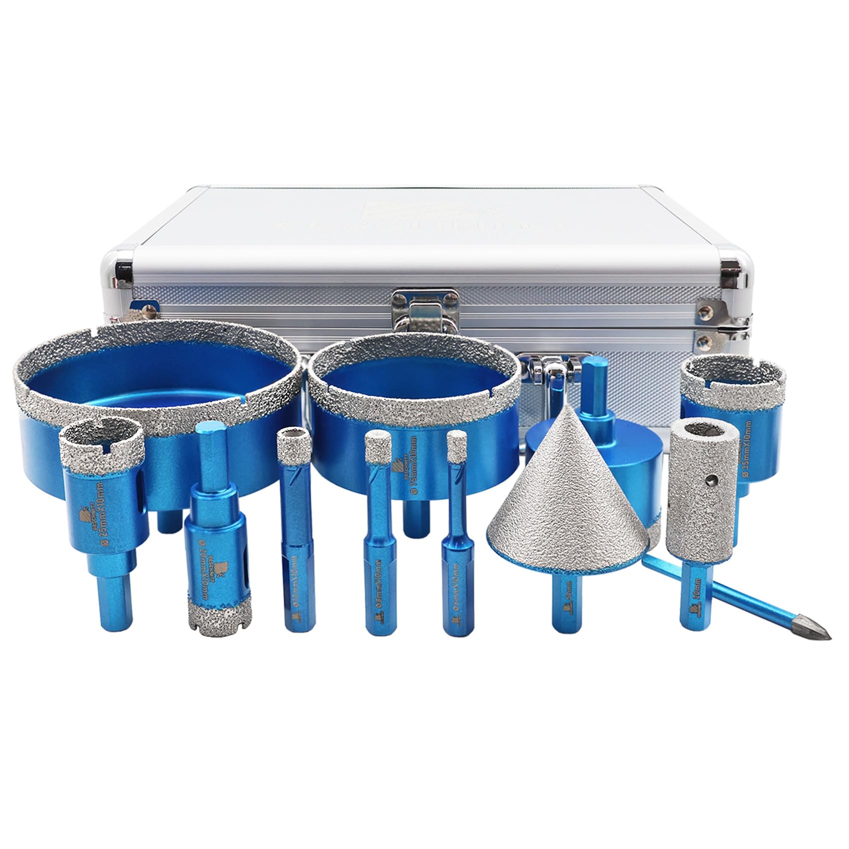 Punta per Trapano Diamantata Set 6-100mm Frese Diamantate per Porcellana Granito Piastrella Marmo Taglio a Secco